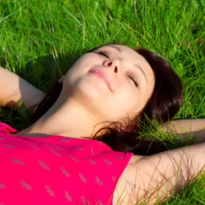 Woman taking time off and enjoying the sun